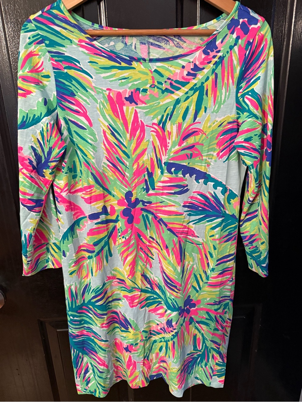 Lilly Pulitzer Neon Pink, Lime & Teal Tropical Print Top